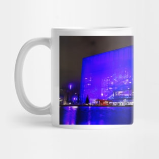 Copenhagen modern architecture (blue lights) Mug